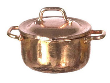 Dollhouse Miniature Casserole, Medium, Copper